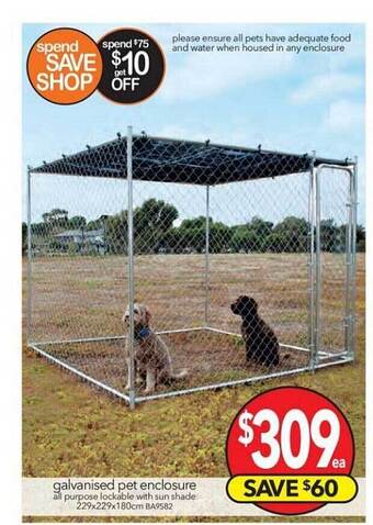 Cheap as Chips Galvanised Pet Enclosure offer