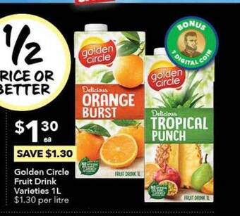 Ritchies Golden Circle Fruit Drink offer