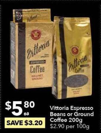 Ritchies Vittoria Espresso Beans Or Ground Coffee offer