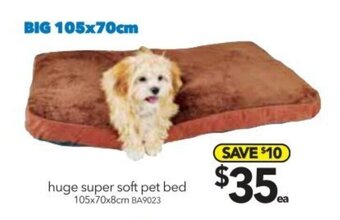 Cheap as Chips Huge Super Soft Pet Bed 105x70x8cm offer