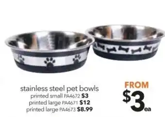 Cheap as Chips Stainless Steel Pet Bowls offer