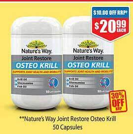 Chemist Warehouse Nature's Way Joint Restore Osteo Krill 50 Capsules offer