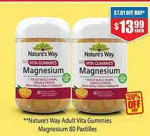 Chemist Warehouse Nature's Way Adult Vita Gummies Magnesium 80 Pastilles offer
