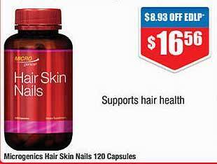 Chemist Warehouse Microgenics Hair Skin Nails 120 Capsules offer