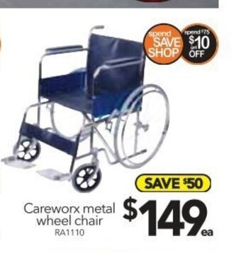 Cheap as Chips Careworx Metal Wheel Chair offer