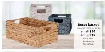 Cheap as Chips Bucco Basket Natural, White or Grey - Large offer