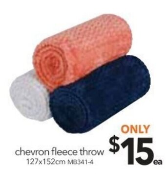 Cheap as Chips Chevron Fleece Throw 127x152cm offer