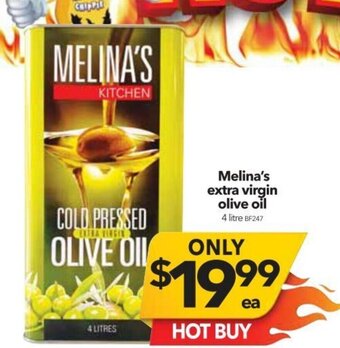 Cheap as Chips Melina's Extra Virgin Olive Oil 4 Litre offer