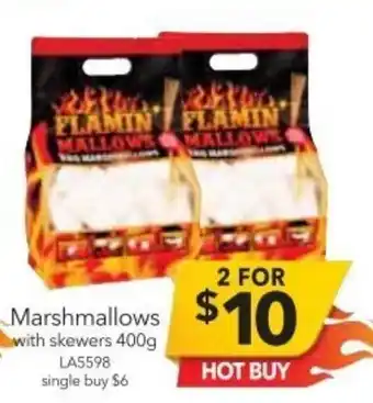 Marshmallows with Skewers 400g