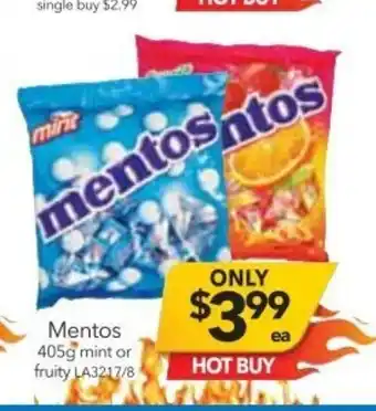 Cheap as Chips Mentos 405g Mint or Fruity offer
