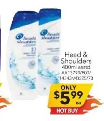 Cheap as Chips Head & Shoulders 400ml offer