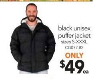 Cheap as Chips Black Unisex Puffer Jacket offer