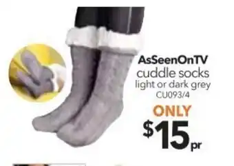 Cheap as Chips Cuddle Socks Light or Dark Grey offer