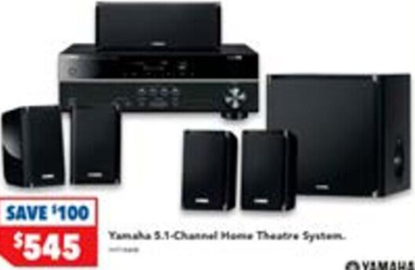 Yamaha 5.1Channel Home Theatre System. offer at Harvey Norman