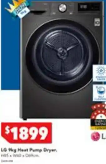 LG 9kg Heat Pump Dryer.