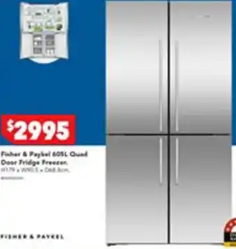 Harvey Norman Fisher & Paykel 605L Qual Door Fridge Freezer. offer