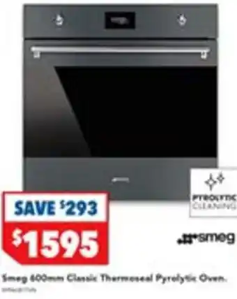 Harvey Norman Smeg 600mm Classic Thermoseal Pyrolytic Oven. offer