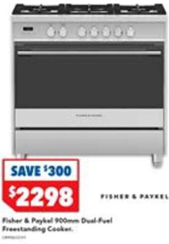 Harvey Norman Fisher & Paykel 900mm Dual-Fuel Freestanding Cooker. offer