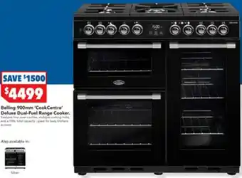 Harvey Norman Belling 900mm 'CookCentre' Deluxe Dual-Fuel Range Cooker. offer