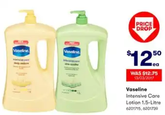 BIG W Vaseline Intensive Care Lotion 6201715,6201739 offer