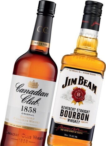 IGA Canadian Club Whisky or Jim Beam White Label Bourbon 700mL offer