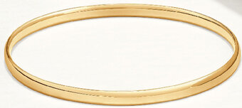 10kt Gold Solid Oval Bangle