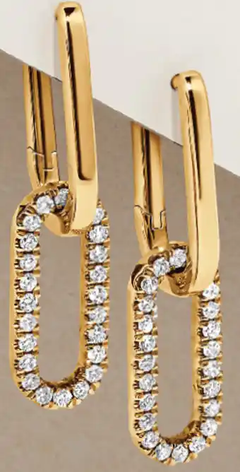 Michael Hill 0.34 Carat of Diamonds & 10kt Gold Paperclip Earrings offer
