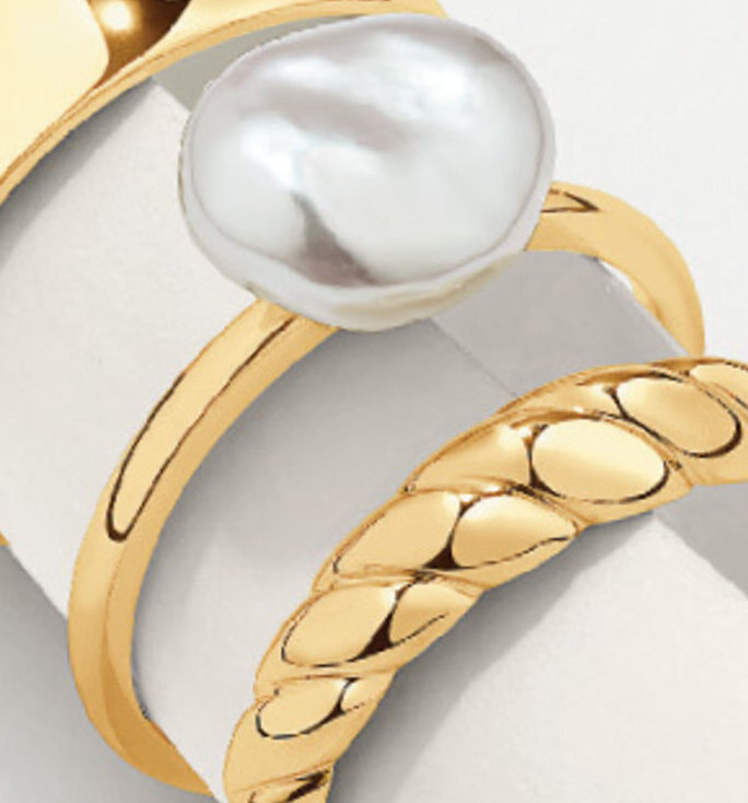 Michael Hill Cultured Freshwater Baroque Pearl &  10kt Gold Ring offer