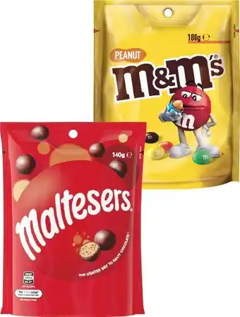 Woolworths Mars Maltesers, M&M’s or Pods 120-180g offer
