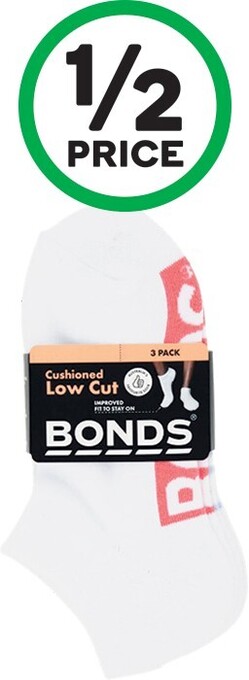 Bonds Low Cut Socks Pk 3