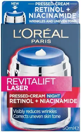 Woolworths L’Oreal Revitalift Laser Pressed-cream Night Retinol + Niacinamide 50ml offer