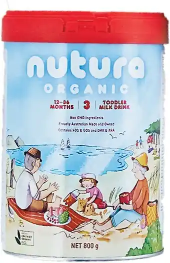 Woolworths Nutura Organic Toddler Stage 3 Milk Drink 800g – Limit 2 per Customer offer