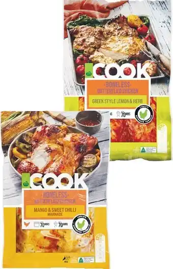 Woolworths Woolworths COOK Boneless Butterflied Varieties with RSPCA Approved Chicken – From the Meat Dept offer