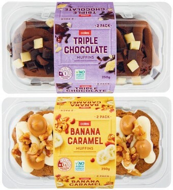Coles Coles Muffins 2 Pack 250g offer