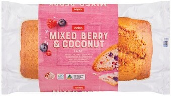 Coles Coles Mixed Berry & Coconut Loaf 500g offer