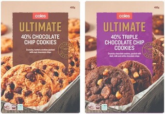 Coles Coles Ultimate 40% Chocolate Chip Cookies 400g offer