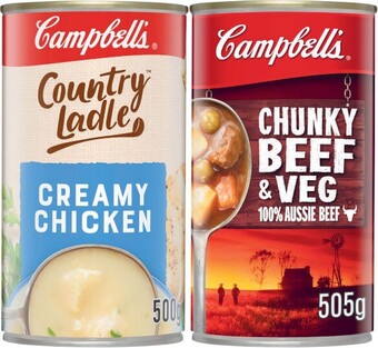 Coles Campbell’s Country Ladle or Chunky Soup 495g-505g offer
