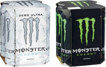Coles Monster Green or Ultra Energy Drink 4x500mL offer