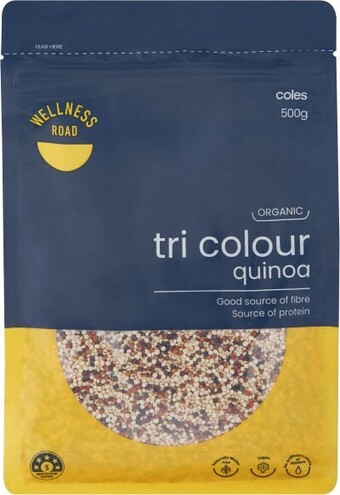 Coles Wellness Road Organic Tri Colour Quinoa 500g offer