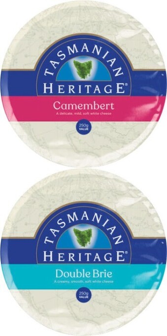 Coles Tasmanian Heritage Camembert or Double Brie 250g offer