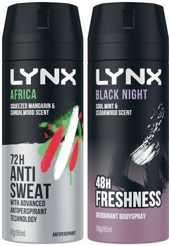 Coles Lynx Body Spray or Antiperspirant Deodorant 165mL offer
