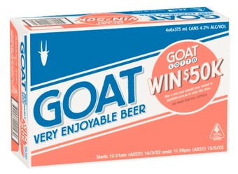 Coles Goat Lager Cans 24x375mL offer