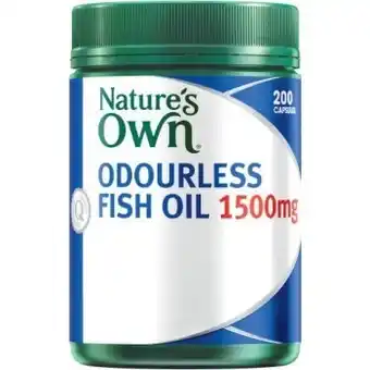 Coles Nature’s Own Odourless Fish Oil 1500mg Capsules 200 Pack offer