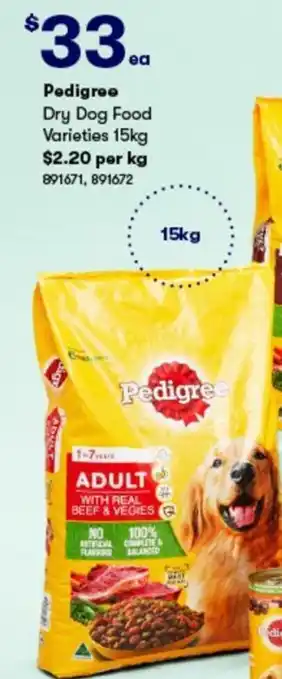 BIG W Pedigree Dry Dog Food 891671,891672 offer