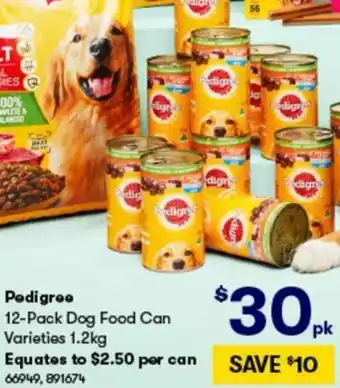 BIG W Pedigree 12-Pack Dog Food Can 66949,891674 offer