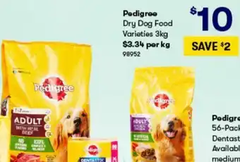 BIG W Pedigree Dry Dog Food 98952 offer