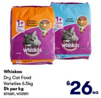 BIG W Whiskas Dry Cat Food 891681,4113591 offer