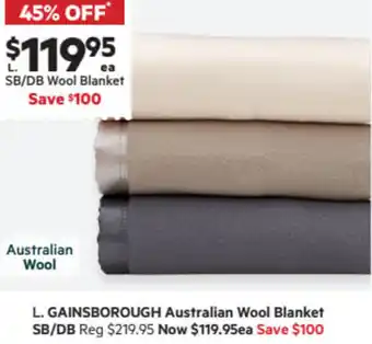 Harris Scarfe Gainsborough Australian Wool Blanket SB/DB offer
