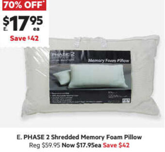 Phase 2 Shredded Memory Foam Pillow