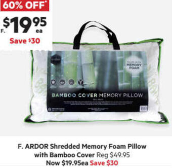 Harris Scarfe Ardor Shredded Memory Foam Pillow With Bamboo Cover offer